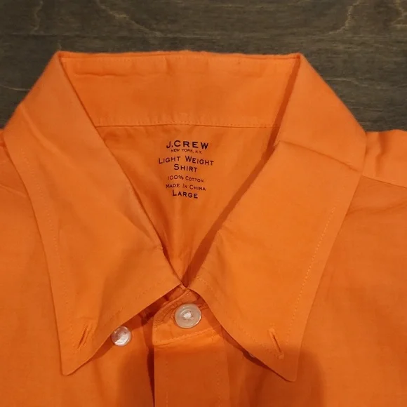 J Crew Men's Light Weight Dress Shirt Coral Salmon Size L - Picture 2 of 2